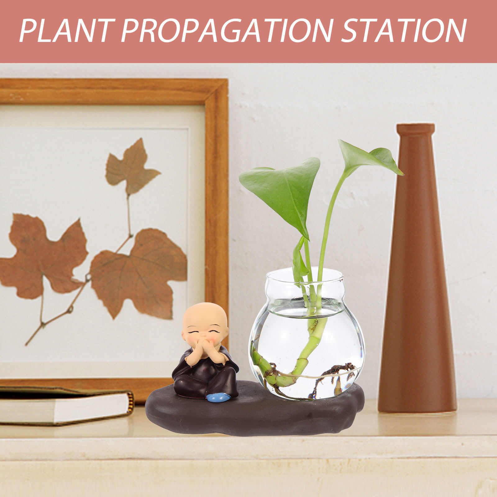 Propagation Station Vase - 2Pcs Resin Flower Vase Hydroponic Glass
