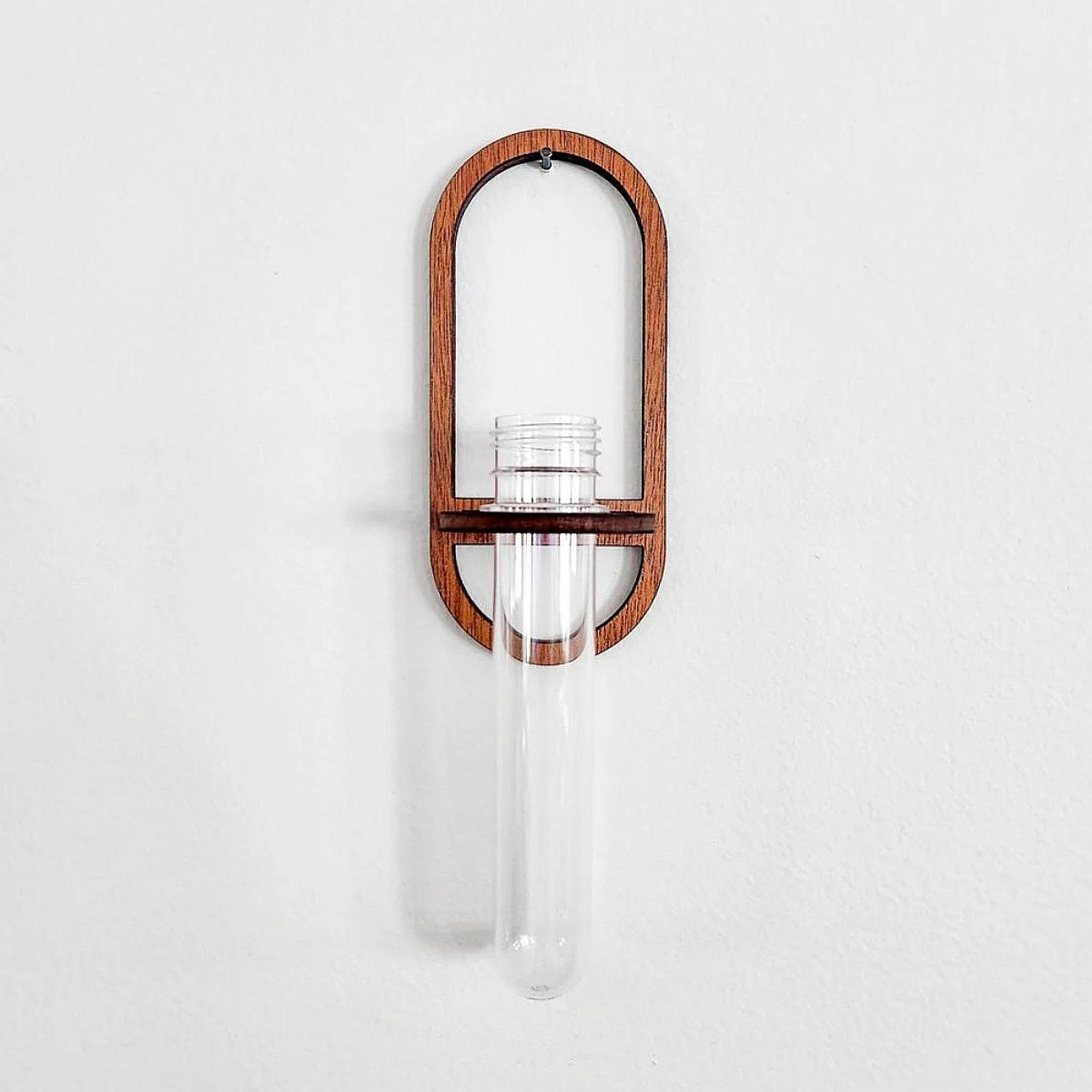 Hydroponic Plant Vase Wooden W - Propagation Station Vase 评论和价格